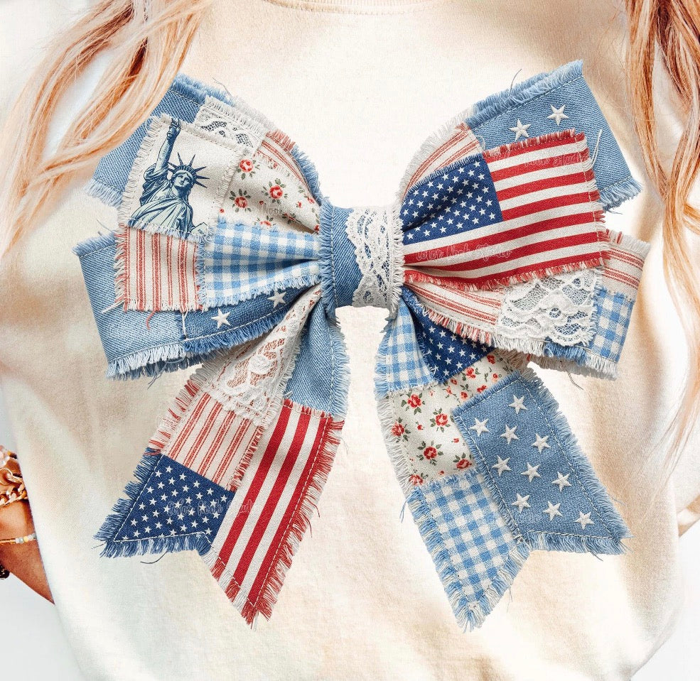 Patriotic Croquette Bow DTF Transfer
