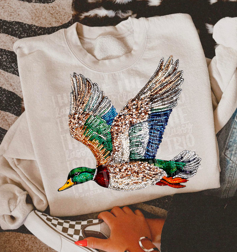 Faux Rhinestone Duck dtf transfer