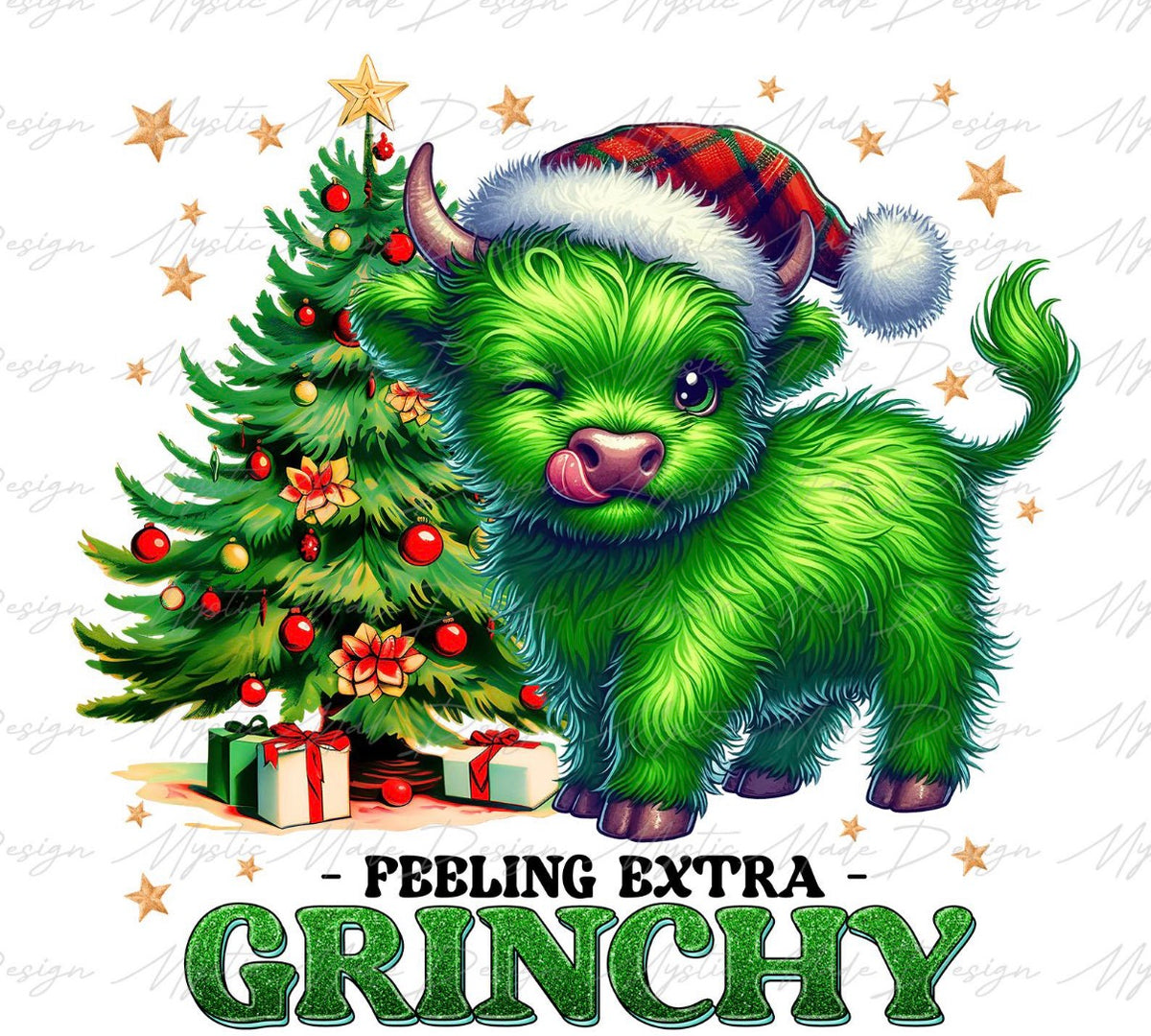 Feeling extra Grinchy cow DTF transfer