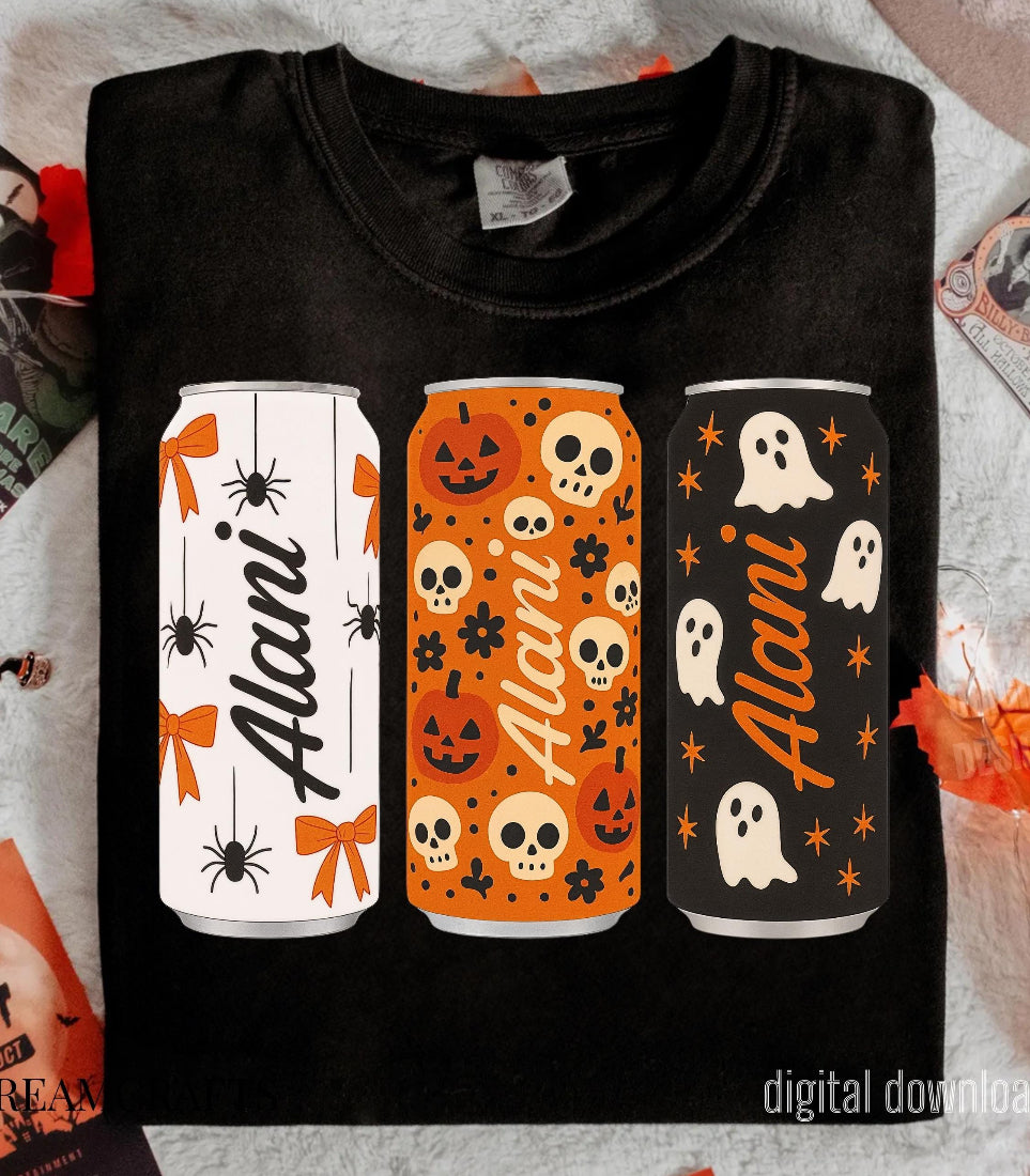 Alani Halloween drink cans DTF Transfer