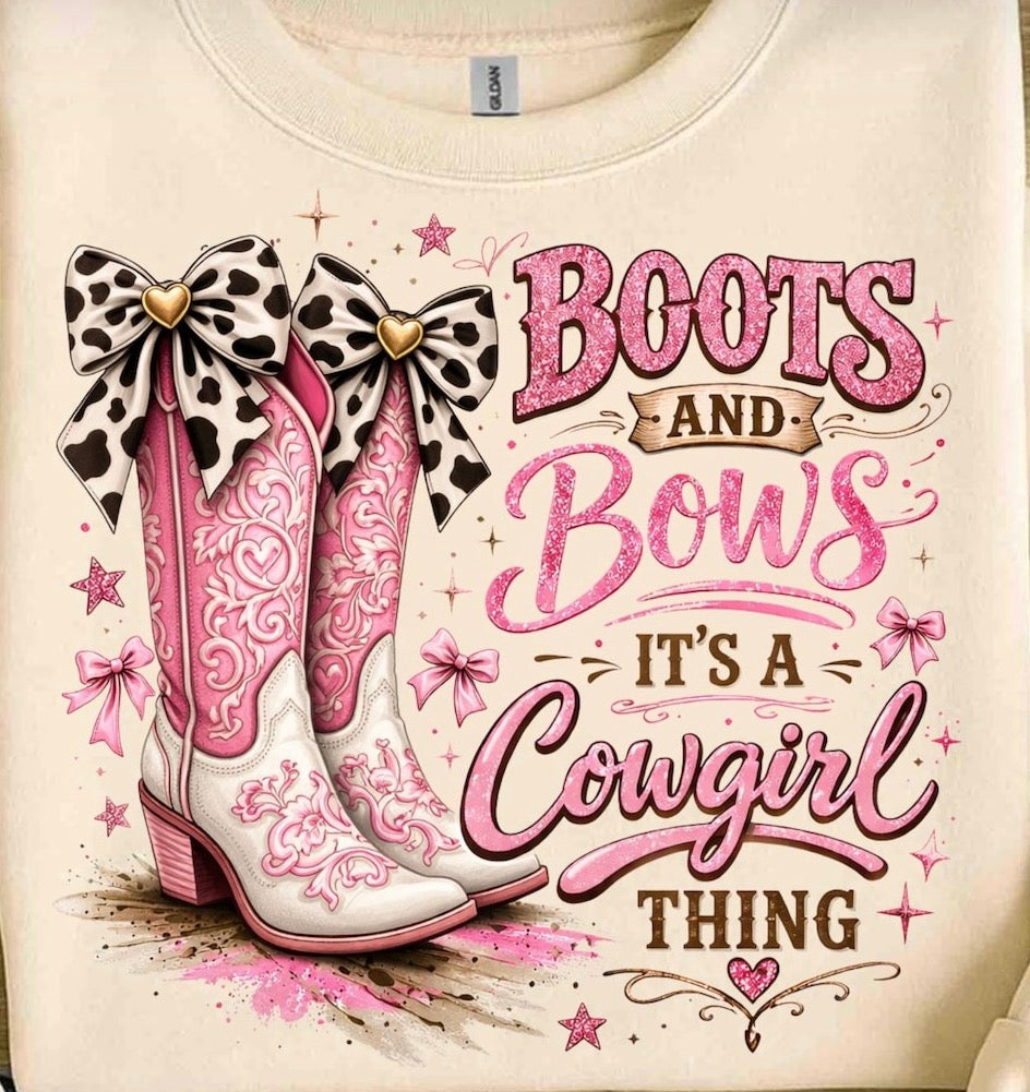 Boot and Bows it’s a cowgirl thing DTF transfer