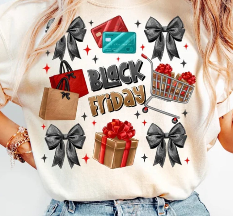 Black Friday Bows DTF transfer