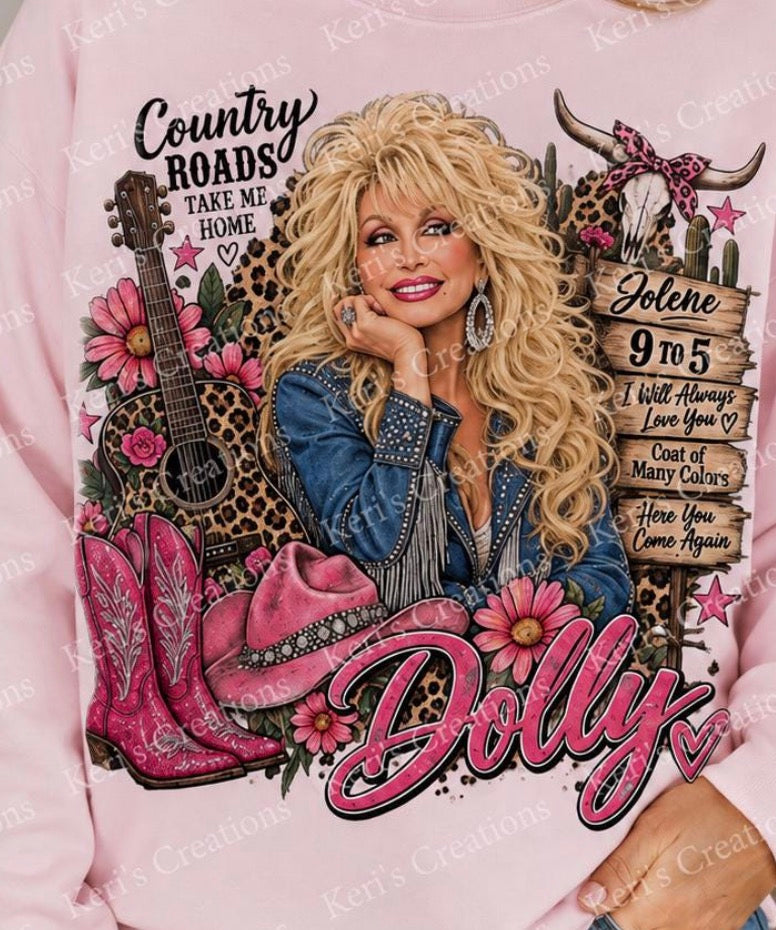 Country roads take me home Dolly DTF Transfer