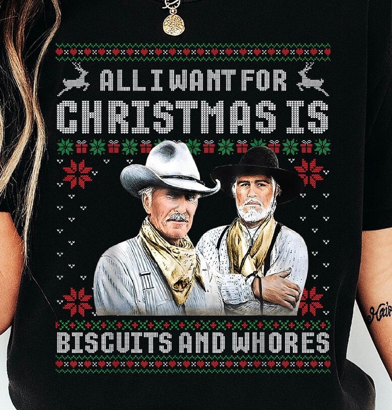 All I want for Christmas is Biscuits and Whores funny Dtf Transfer