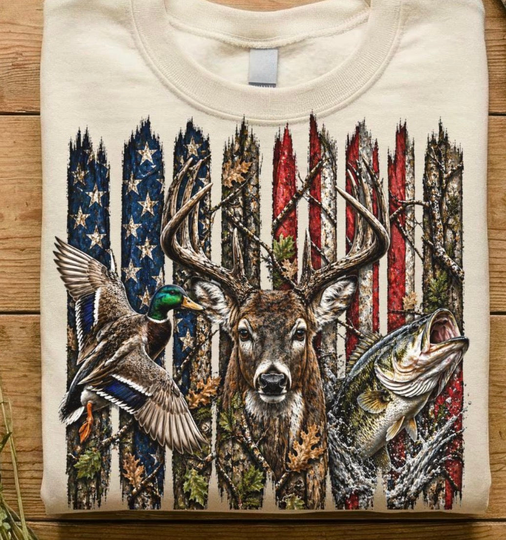 Hunting American flag Dtf transfer