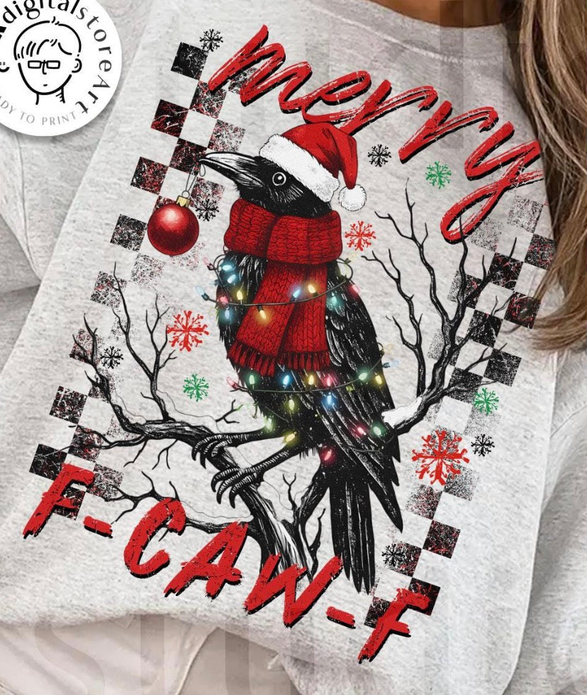 Merry F-CAW-F Funny Raven DTF Transfer