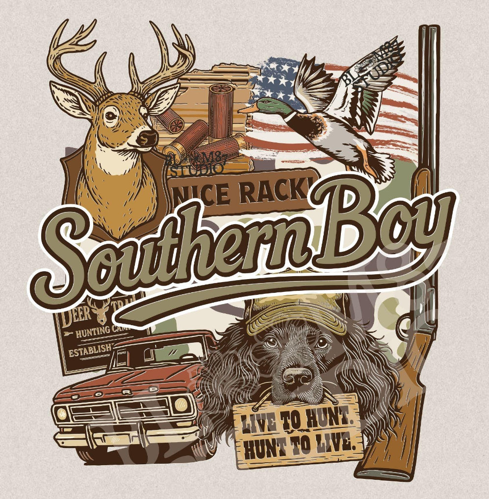 Southern boy vintage dtf transfer