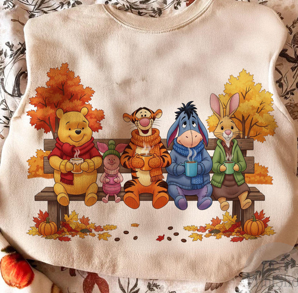 Winnie the Pooh fall DTF Transfer
