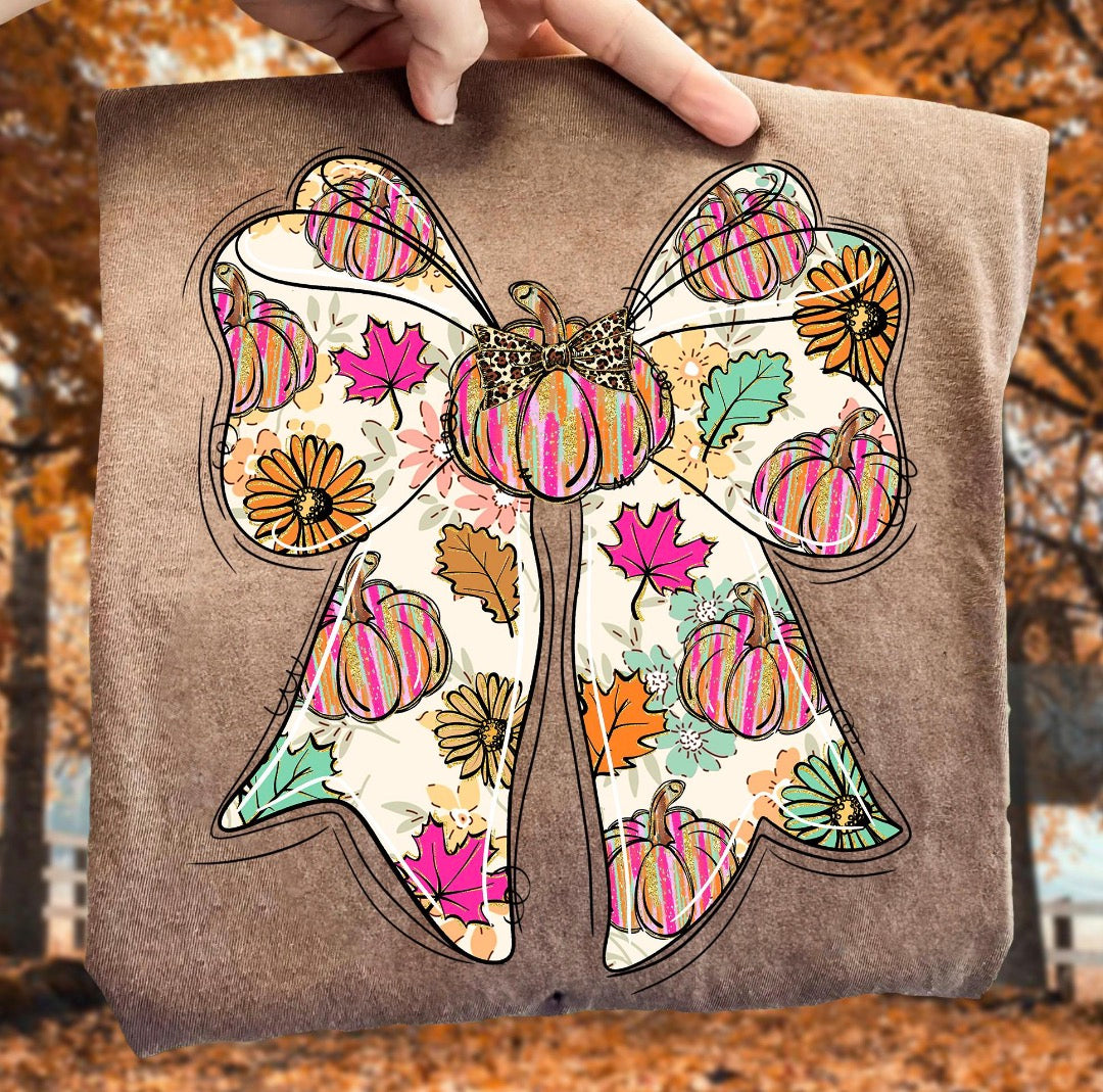 Fall Pumpkin Croquette Bow DTF Transfer
