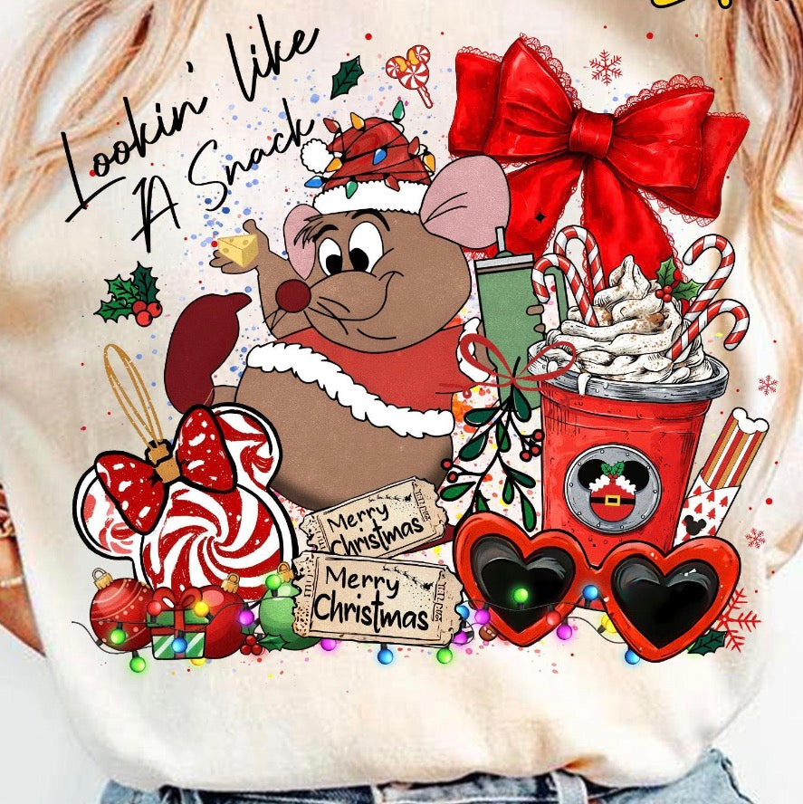 Lookin like a snack Christmas humor DTF transfer