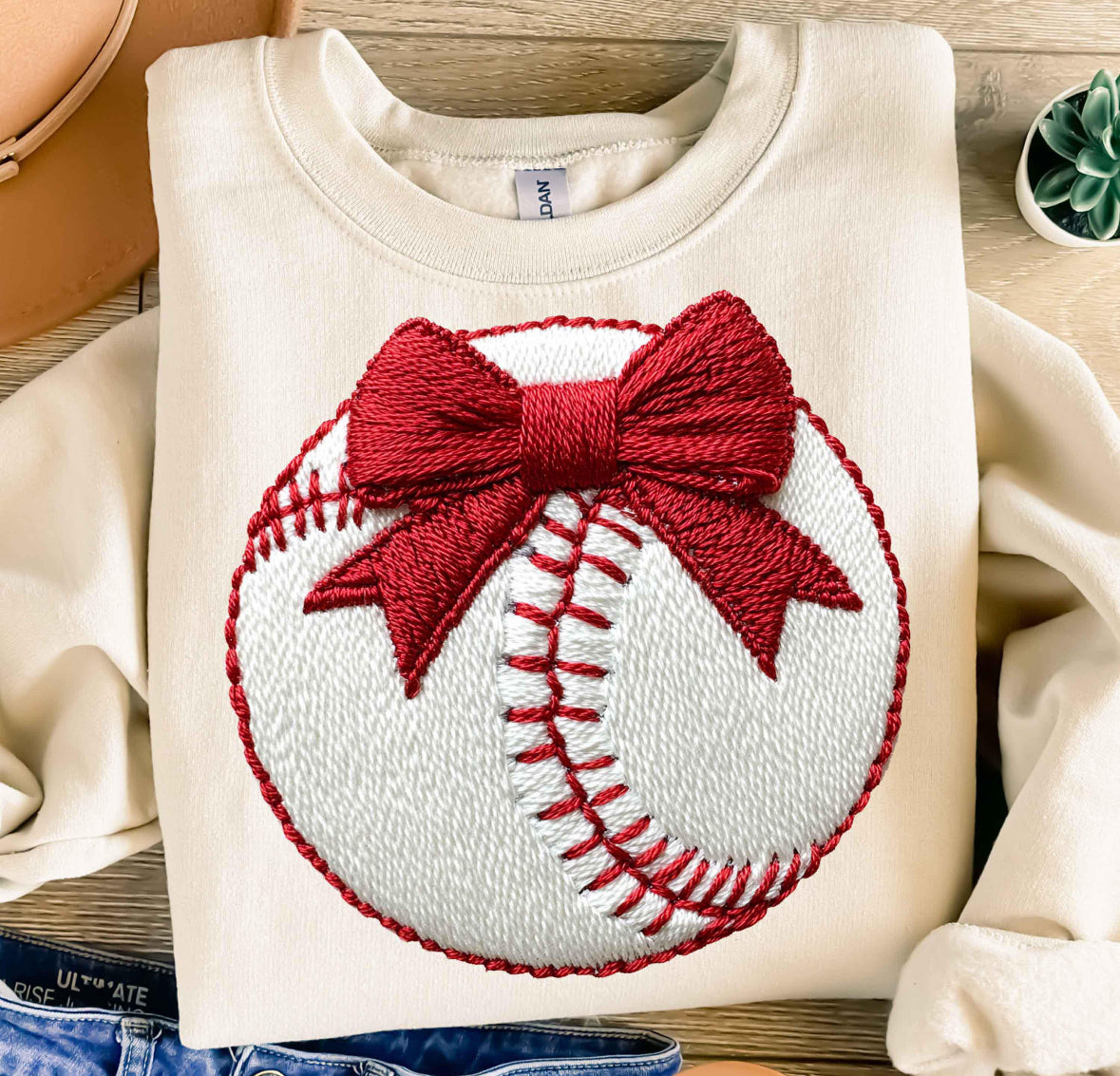 Faux Embroidery Baseball DTF Transfer