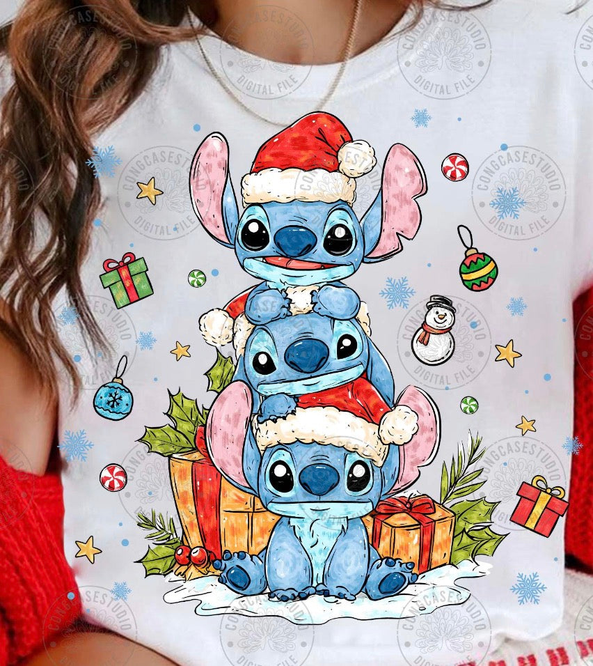 Stacked Stitch Christmas DTF Transfer