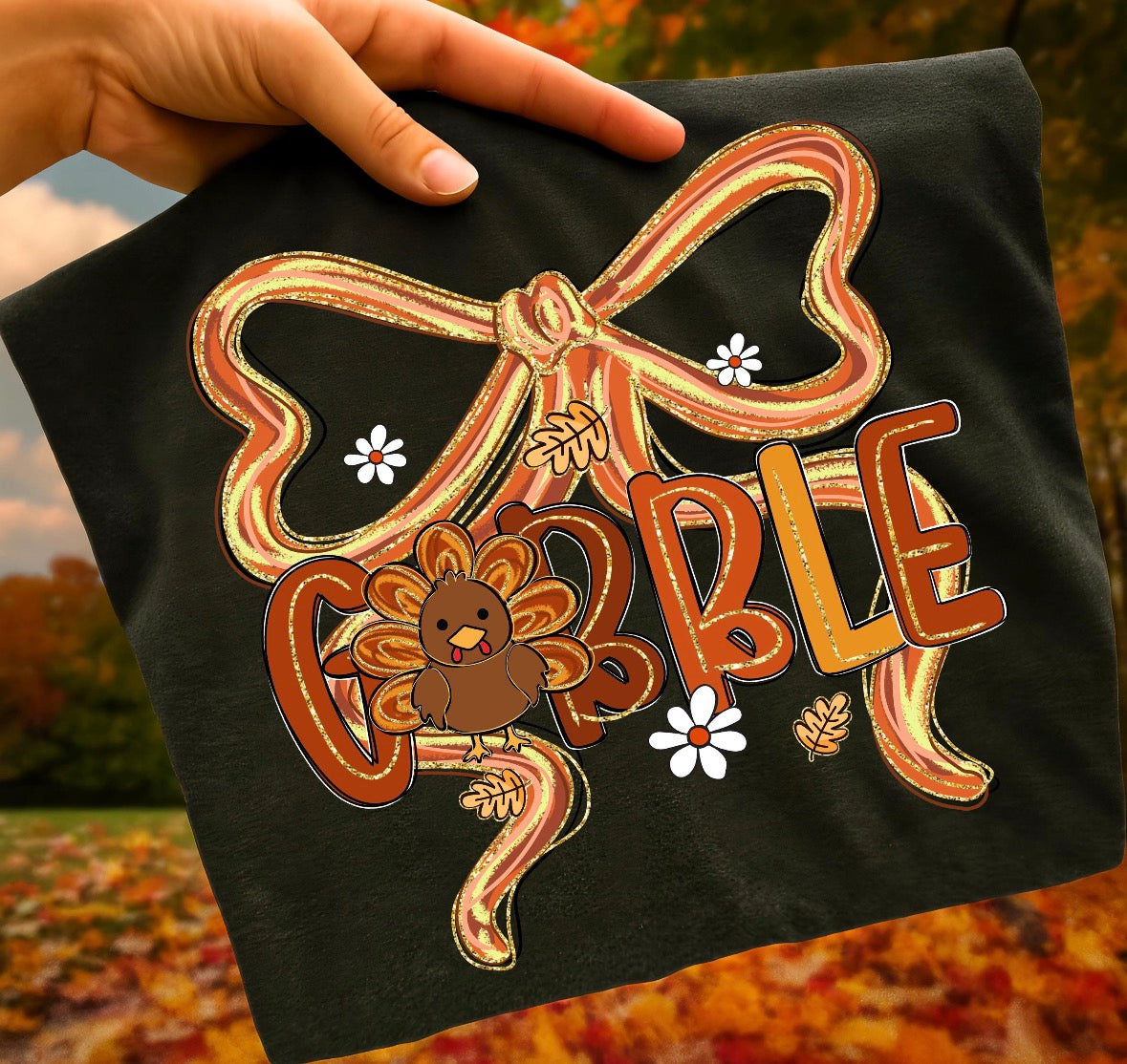 Gobble Croquette Bow DTF Transfer
