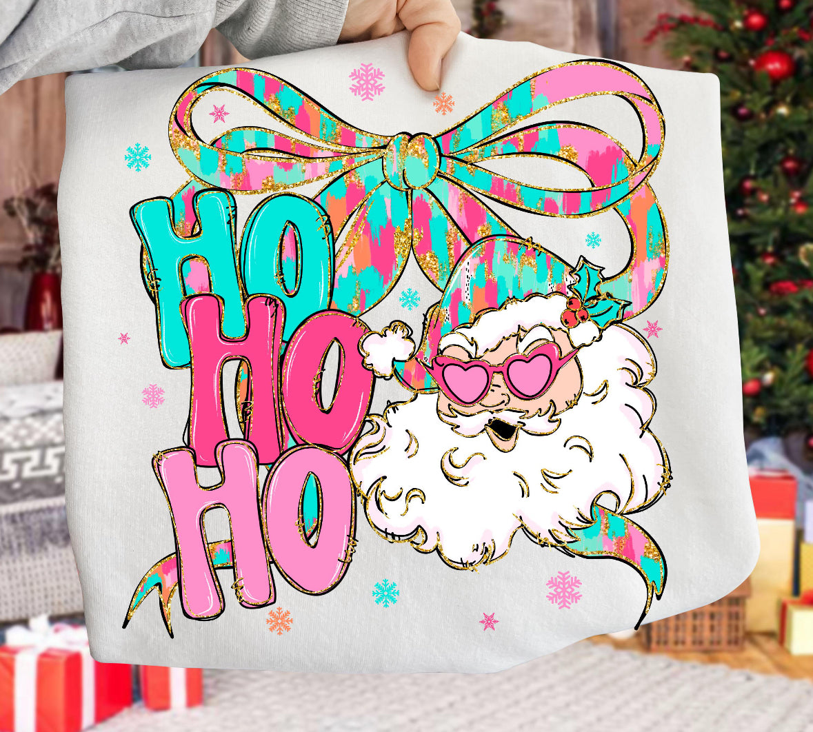 Ho ho ho Santa bow DTF Transfer