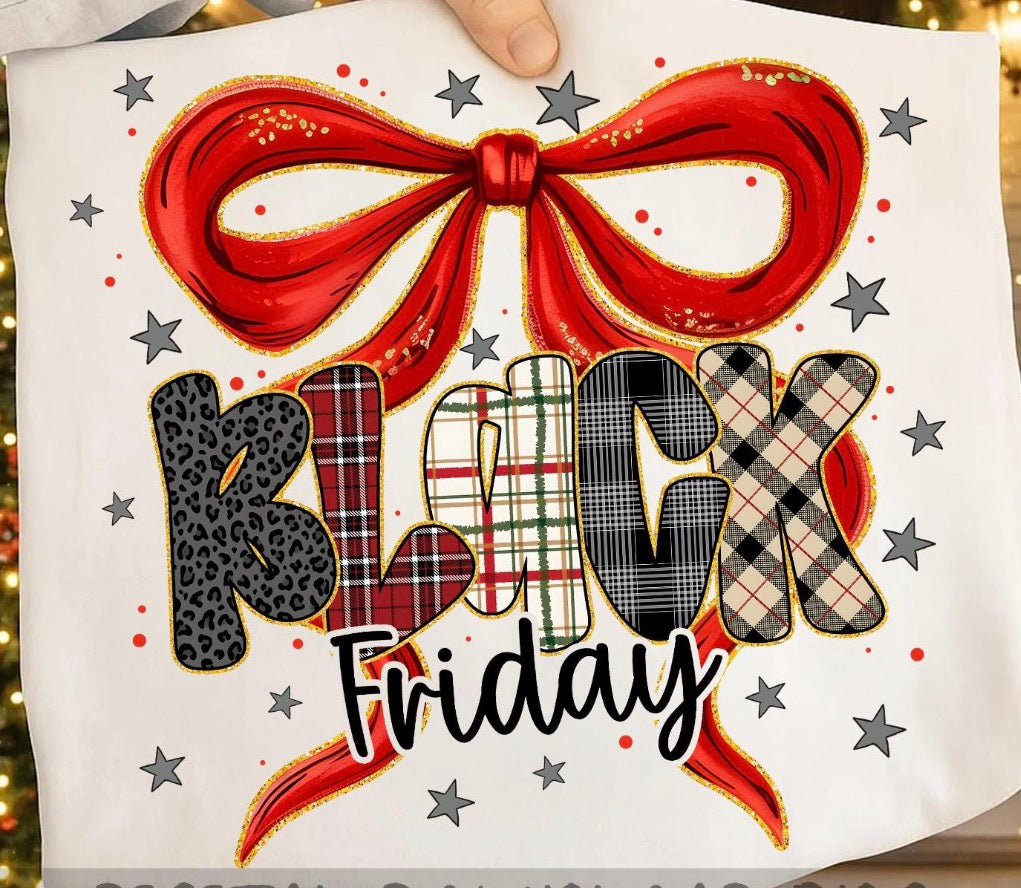 Black Friday Croquette bow dtf transfer
