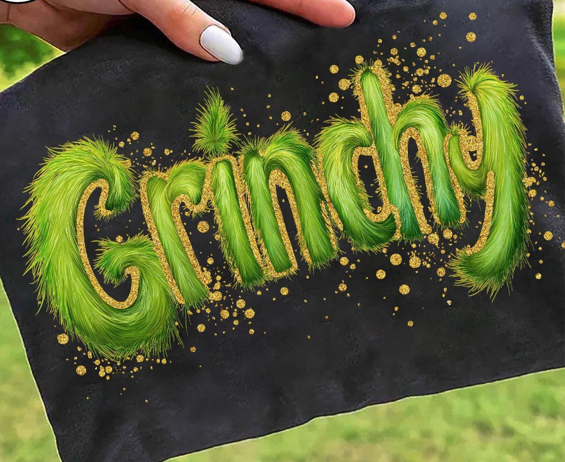 Grinchy Fuzzy green DTF Transfer