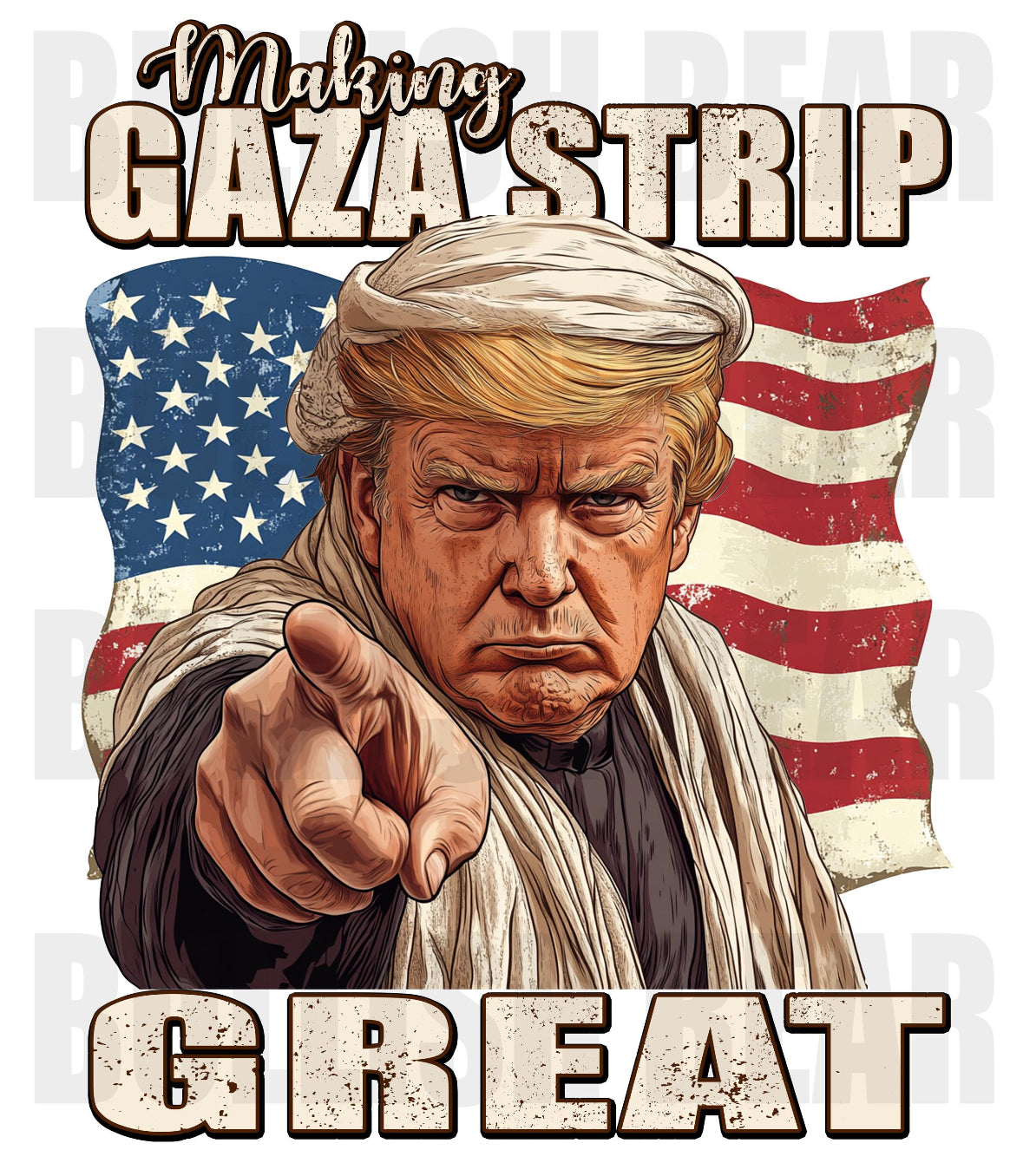 Trump Making Gaza Strip Great DTF Transfer