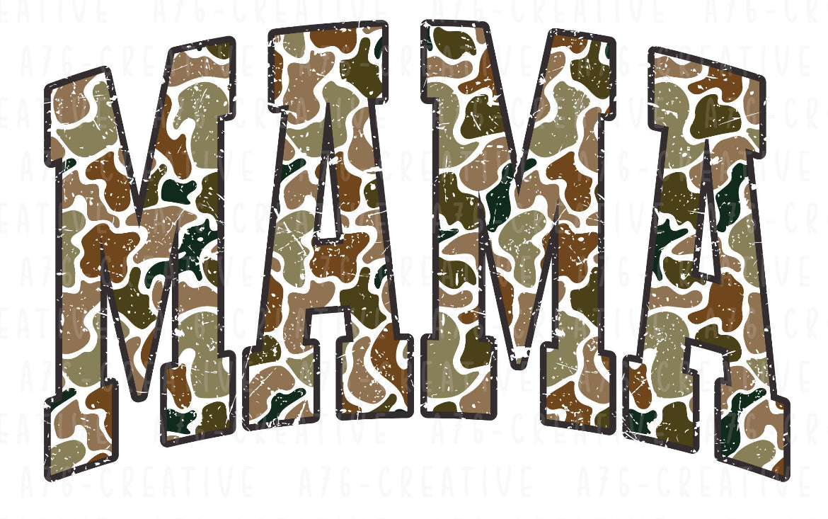 Mama Duck Camo DTF transfer