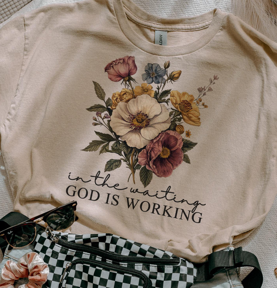 In the Waiting God is Working DTF transfer