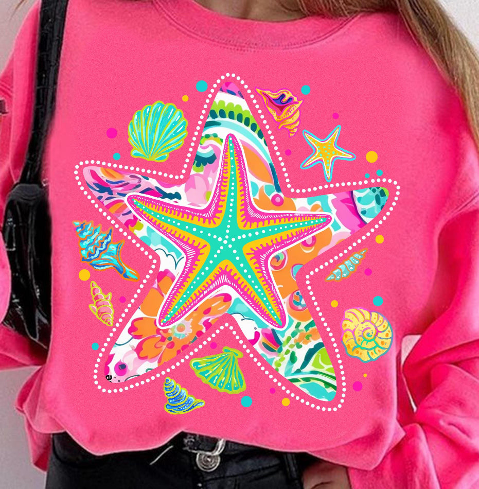 Floral Bright Starfish dtf transfer