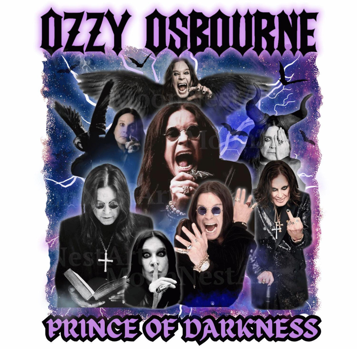 Ozzy Osbourne Prince of Darkness DTF Transfer