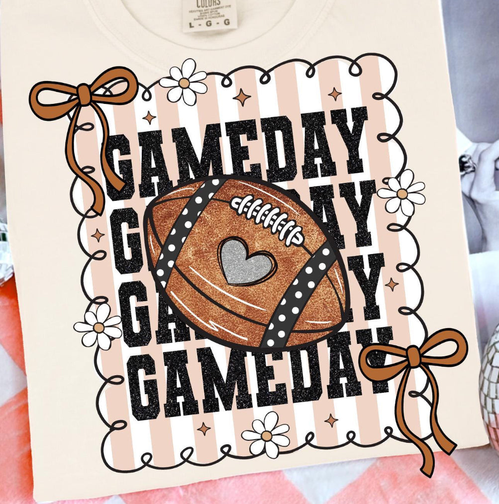 Game Day football doodle DTF Transfer