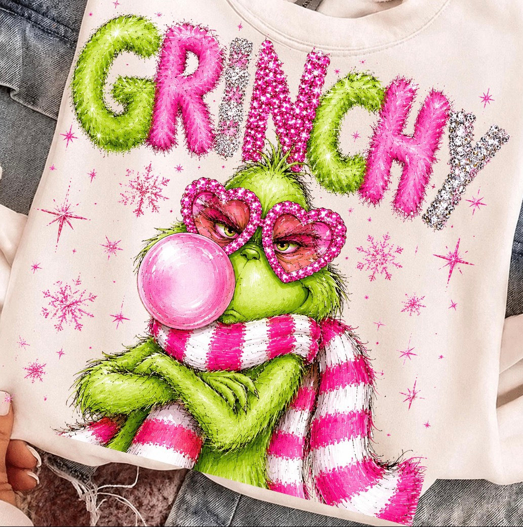 Grinchy bubble gum DTF Transfer