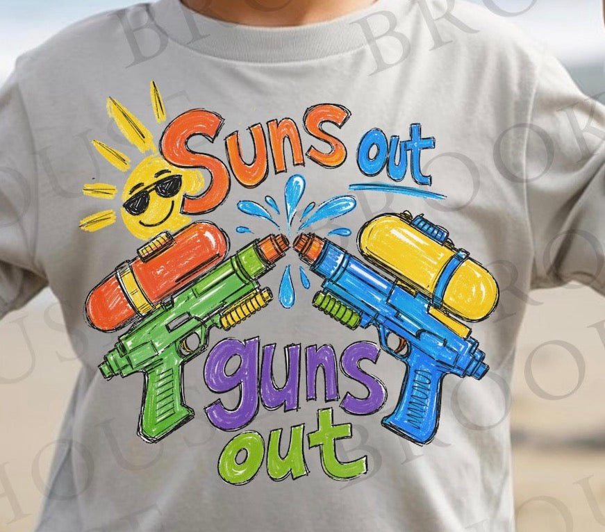Suns out guns out  DTF transfer