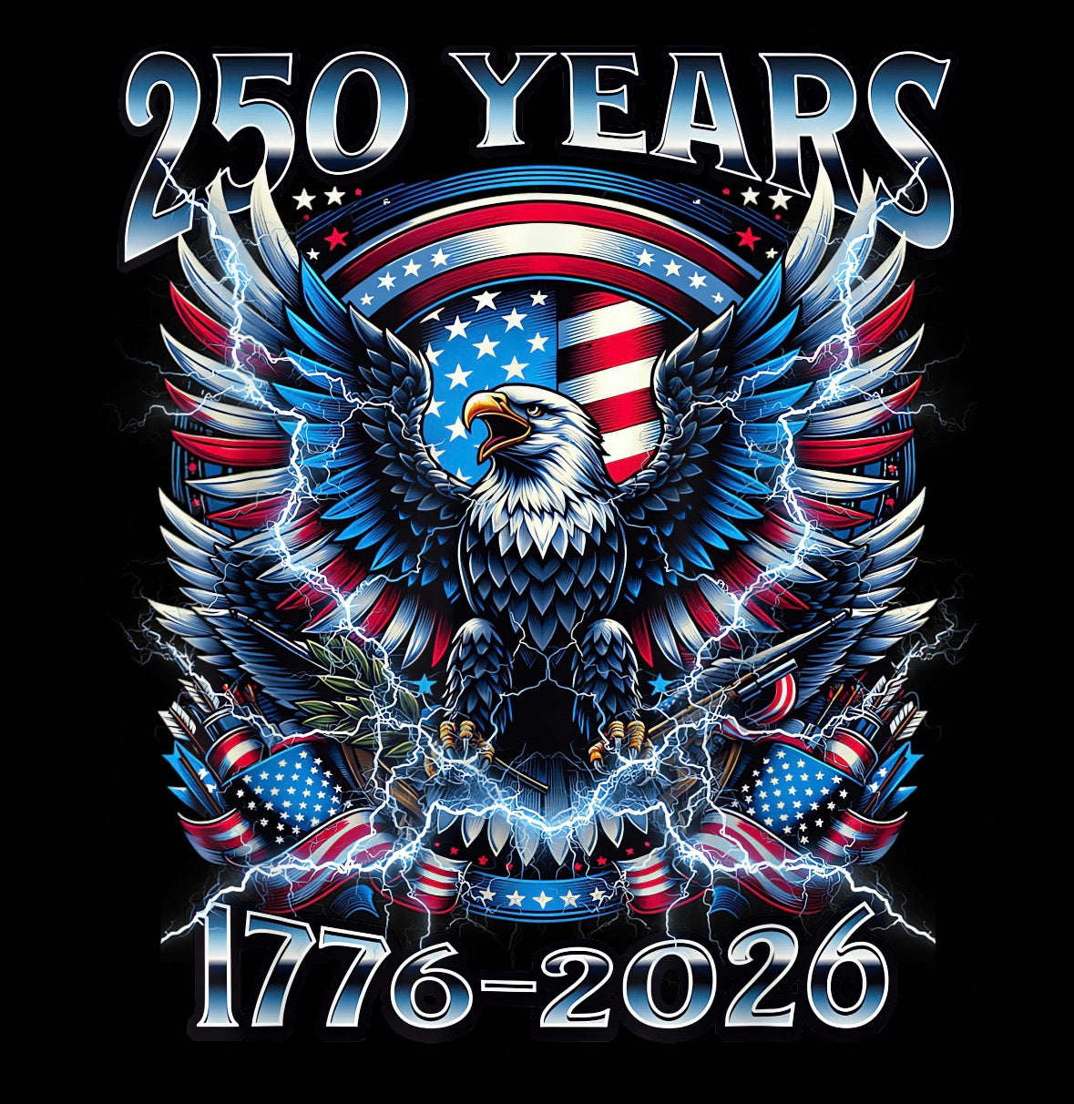 America 250 Eagle lightening DTF Transfer