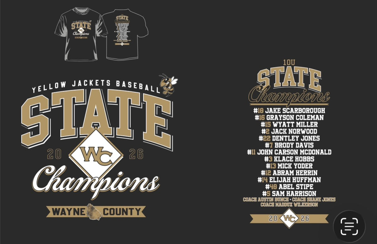 STATE CHAMPS Wayne All Stars 10u Coach Bunch/Jones/Wilkerson  T-shirts
