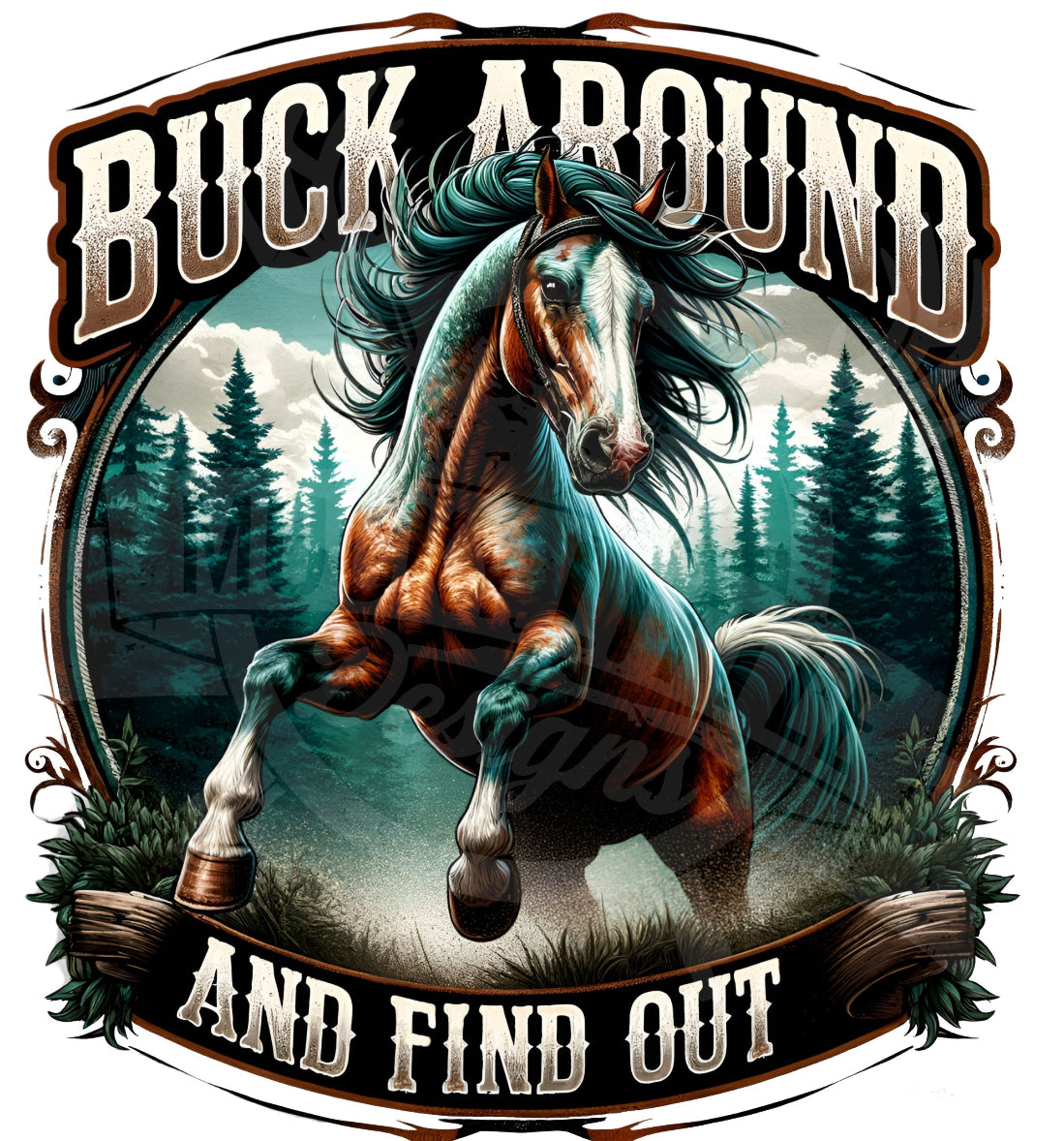 Buck around and find out Horse dtf transfer