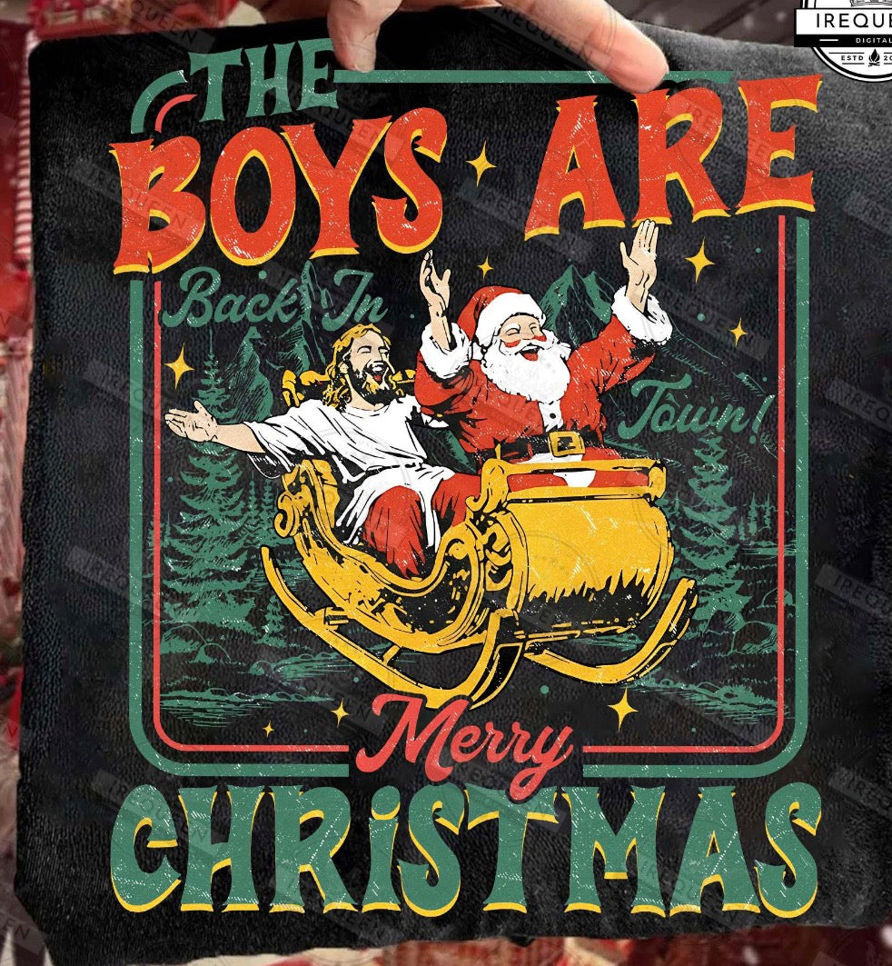 The boys are back in town Jesus and Santa DTF Transfer