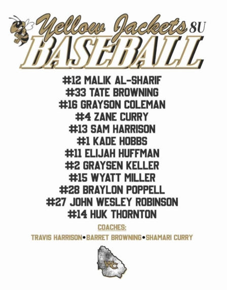 Wayne All Stars 8u STATE CHAMPS Coach Harrison and Curry T-shirts