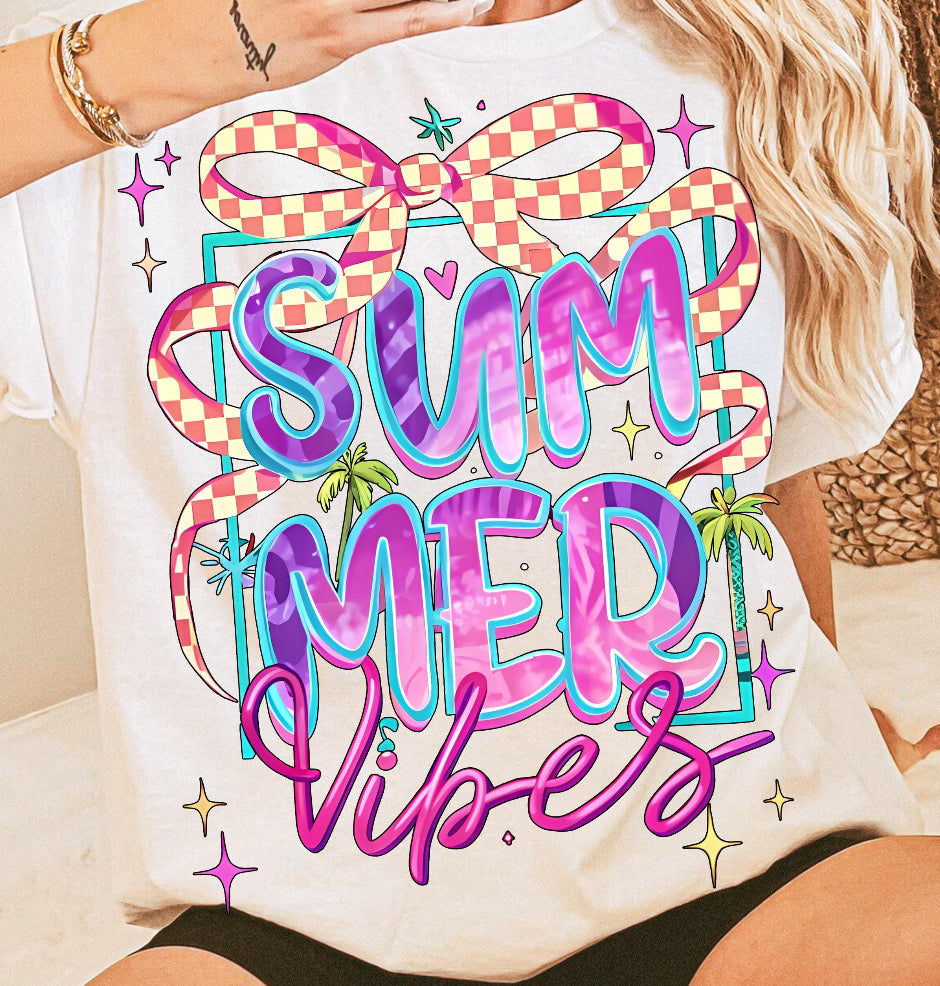 Summer Vibes Bow dtf transfer