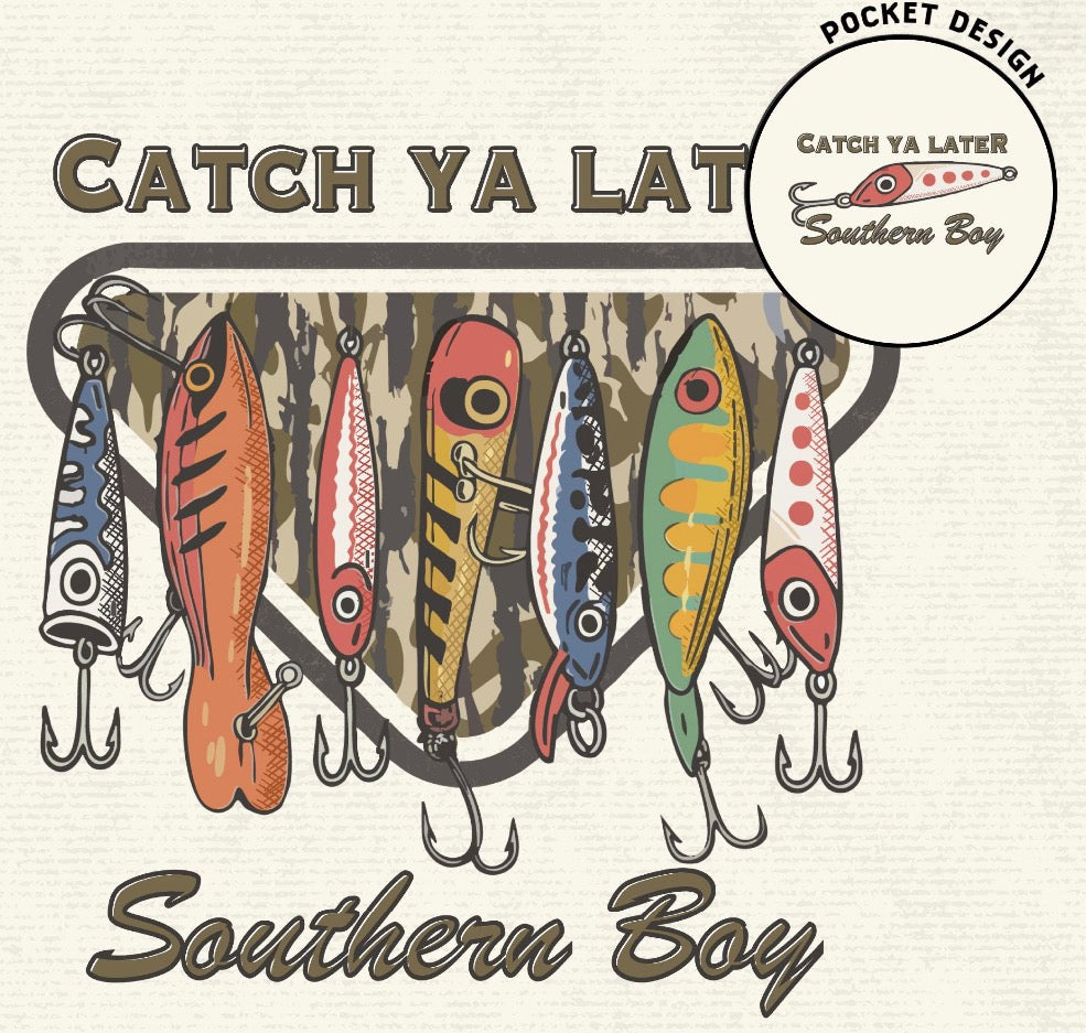 Catch ya later southern boy DTF Transfer with left chest print