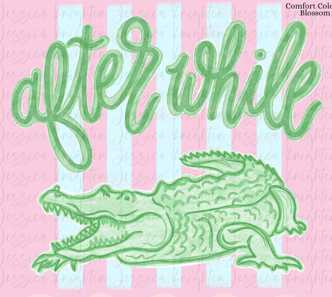 After While Crocodile dainty DTF transfer