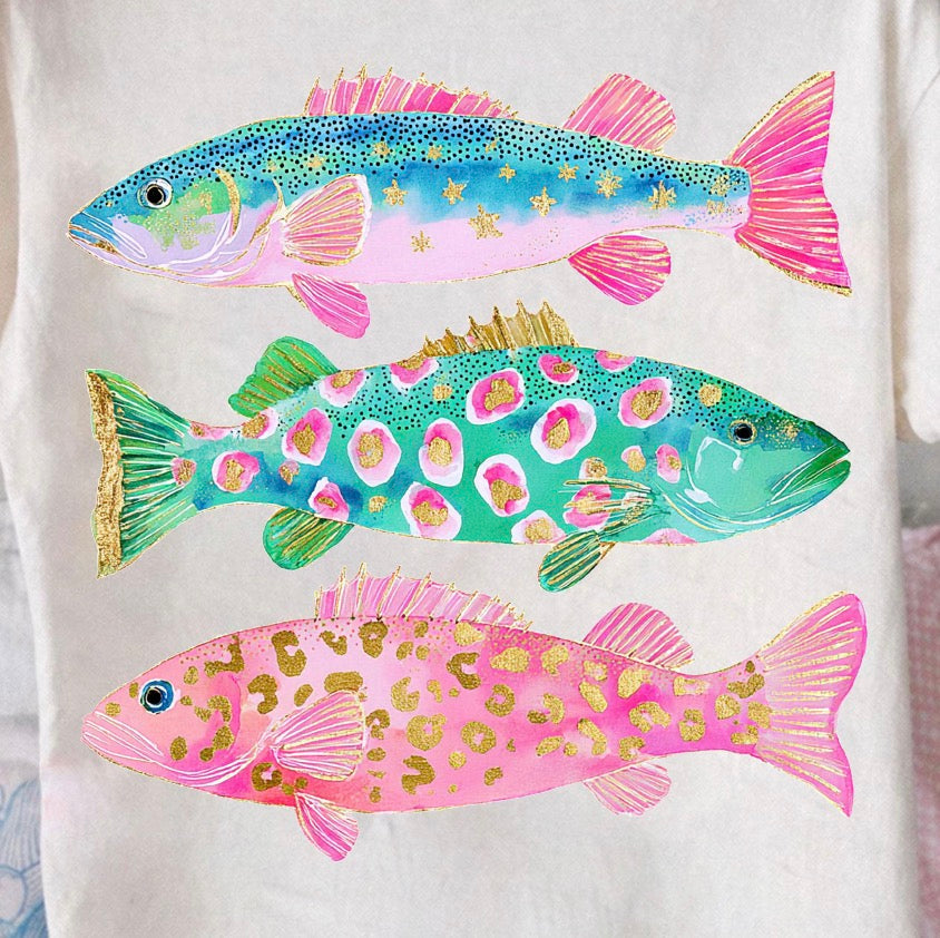 3 fish DTF transfer