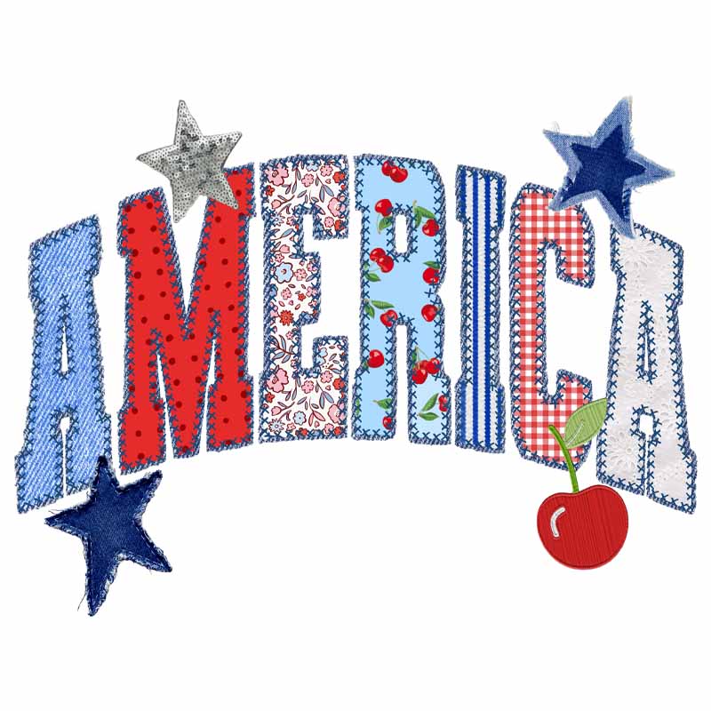 America Patchwork DTF transfer
