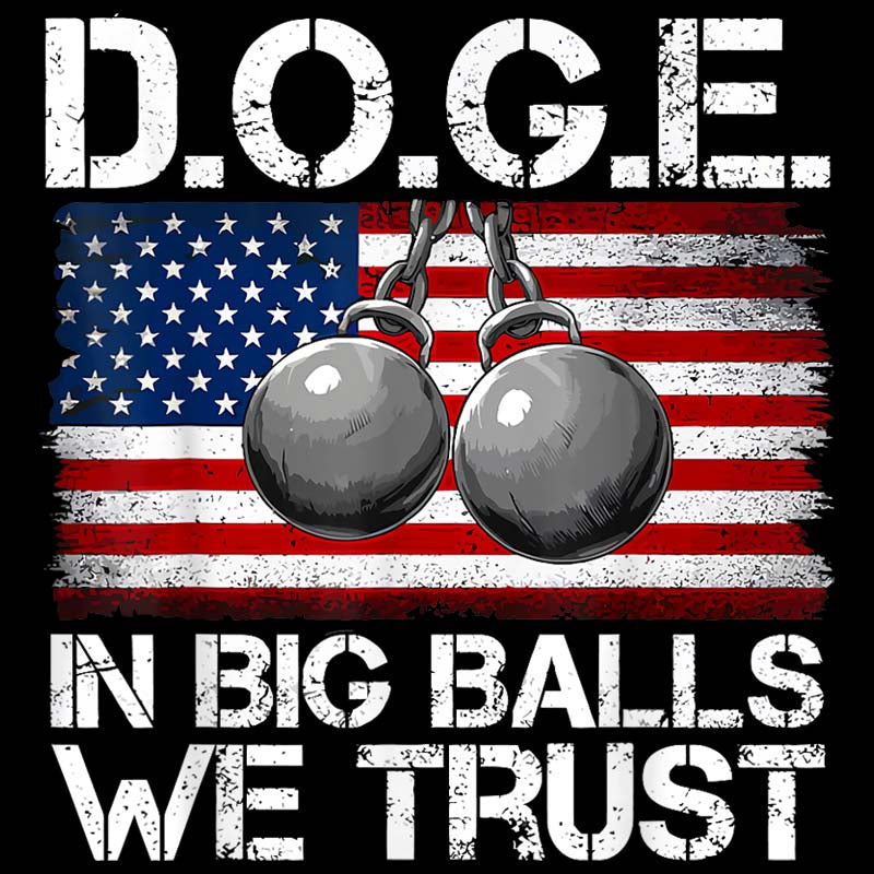 D.O.G.E. In Big Balls We Trust DTF transfer