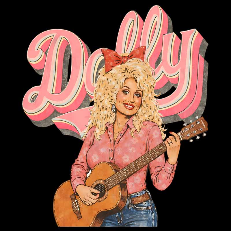 Dolly PArton Guitar DTF Transfer