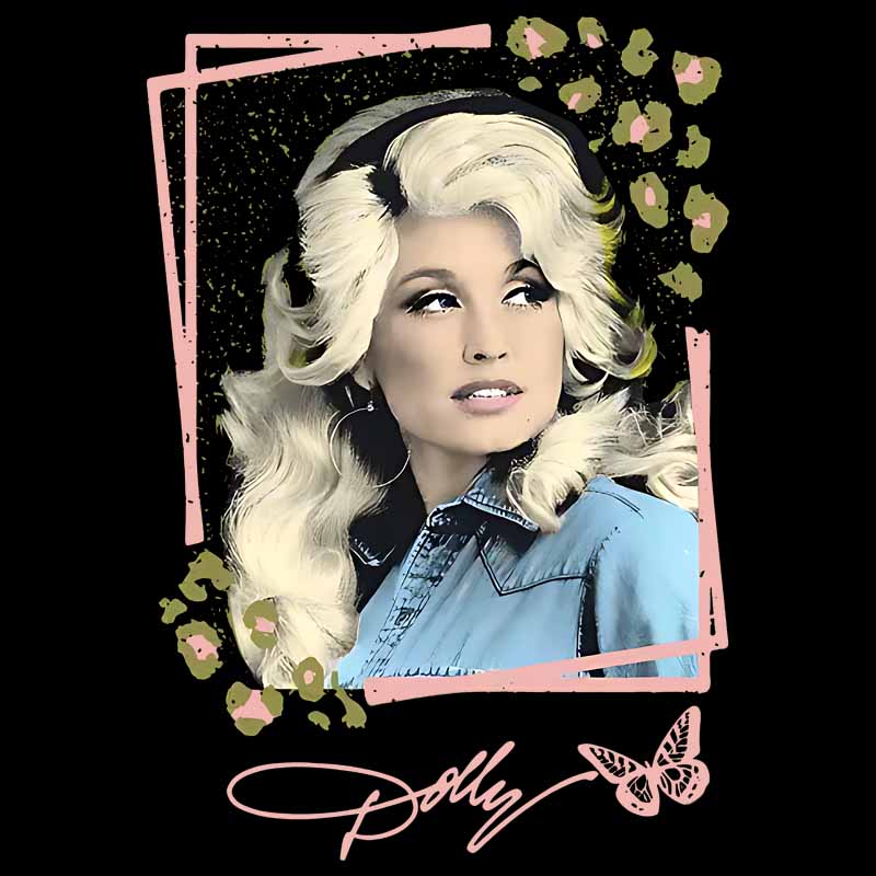 Dolly Parton Pink Signature  DTF Transfer