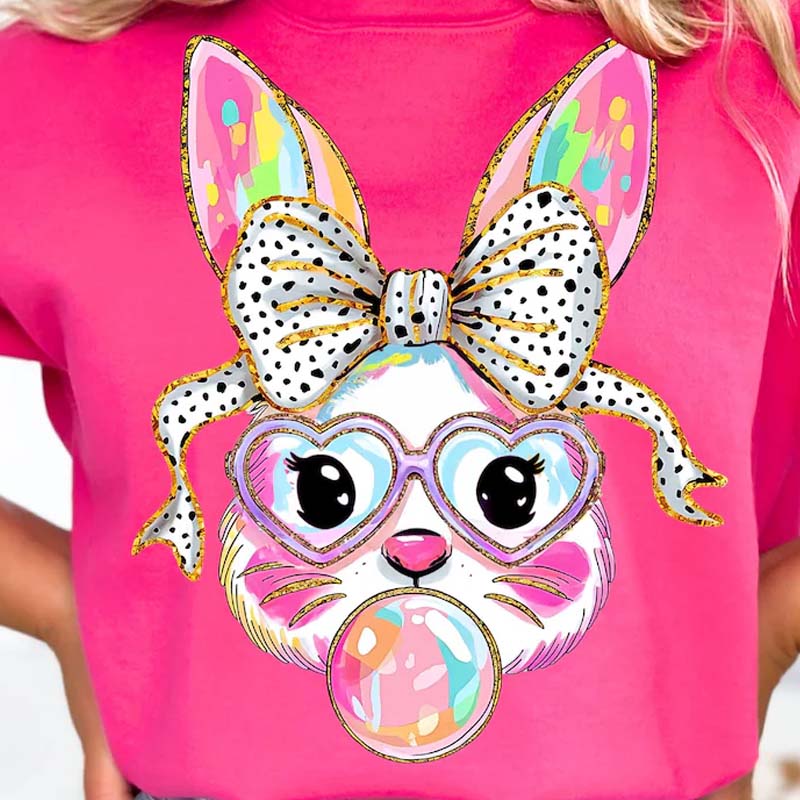 Croquette Bow Easter Bunny DTF Transfer