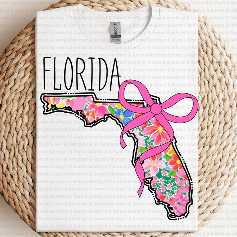 Florida Floral Bow DTF transfer