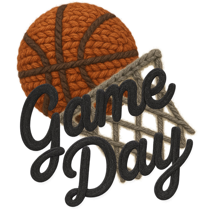 Game Day Basketball Crochet DTF Transfer
