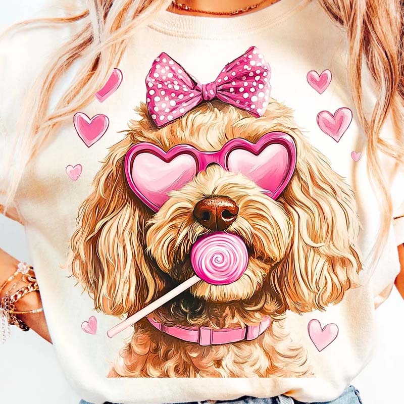 Golden Doodle Valentines DTF Transfer