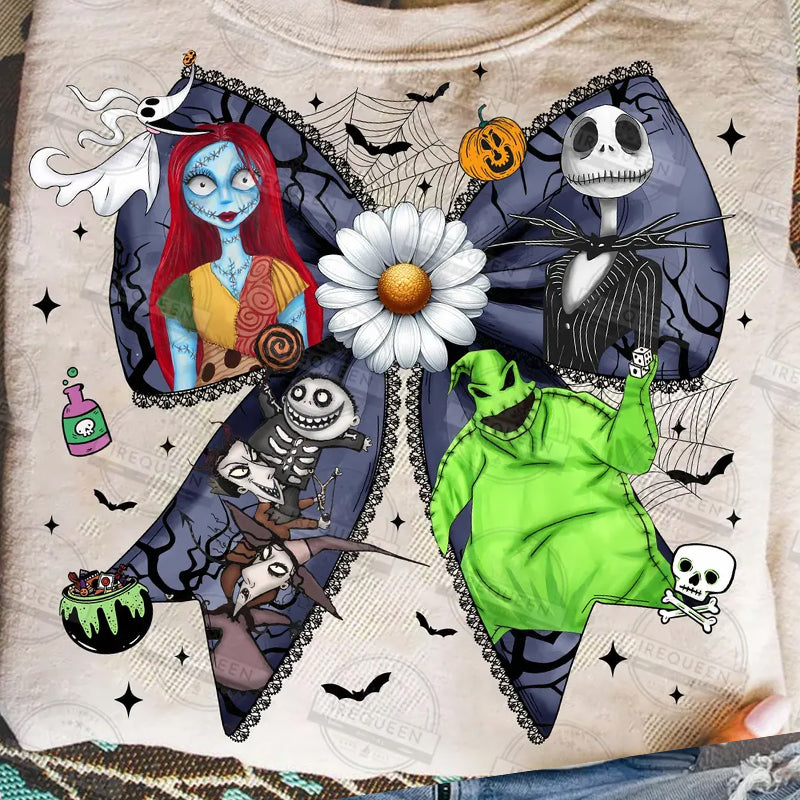 Nightmare Halloween Bow DTF Transfer