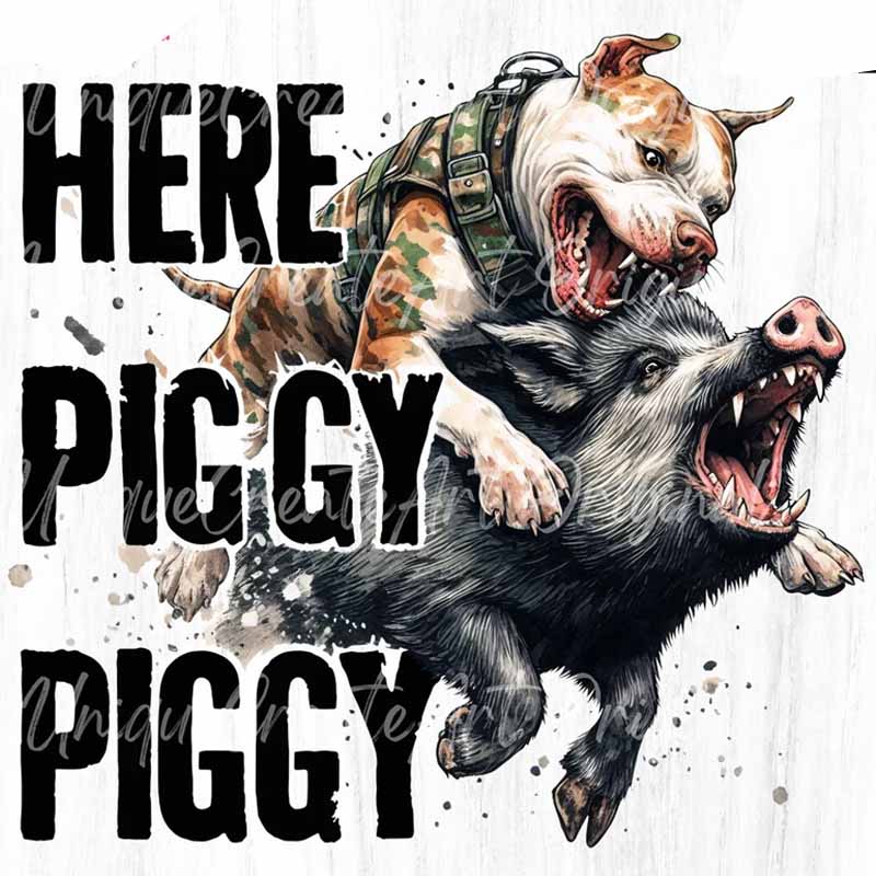 Here Piggy Piggy DTF Transfer