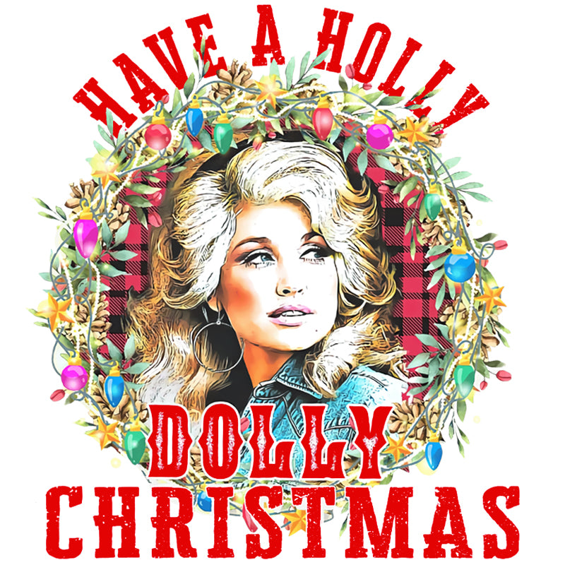 Holly Dolly Christmas Dtf Transfer