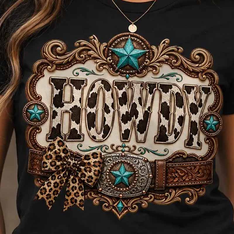 Howdy Belt Buckle Dtf transfer