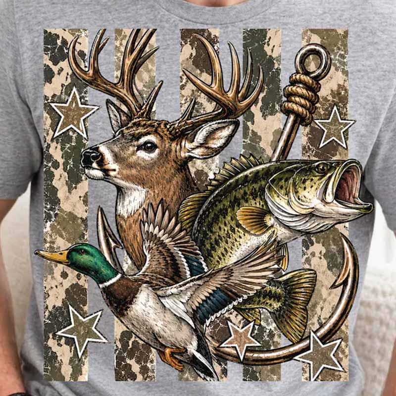 Hunt Fish Duck Hook Dtf transfer